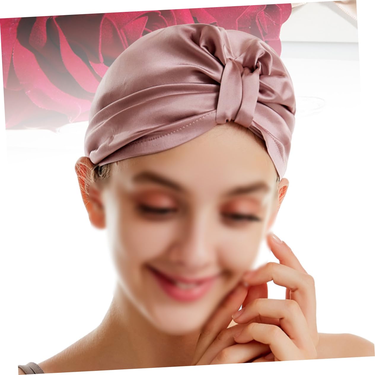 Healvian 2stücke Seidenhaube Für Schnelles Trocknen Von Haaren Robuste Bequeme Und Absorbierende Haarturban Für Zuhause Fitnessstudio Und Reisen Gummi Rot