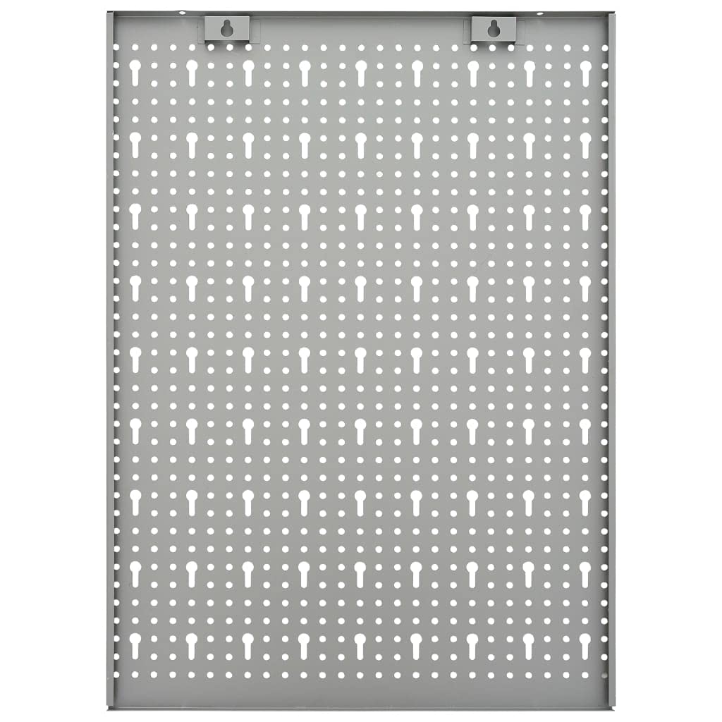 vidaXL 3x Werkzeugwand für 120cm lange Werkbänke Lochblech Lochwand Werkstattwand Werkstatt Lochwandsystem Metallwand Euro Lochung 40x58cm Stahl