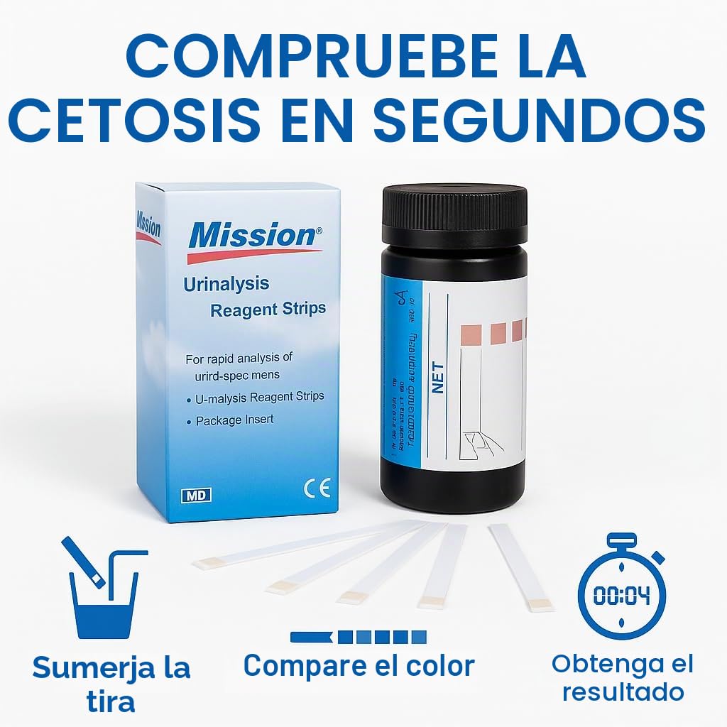 Tiras de prueba de cetonas para dieta cetogénica baja en carbohidratos, 100 tiras, miden los niveles de cetosis de quema de grasa. Resultados en segundos