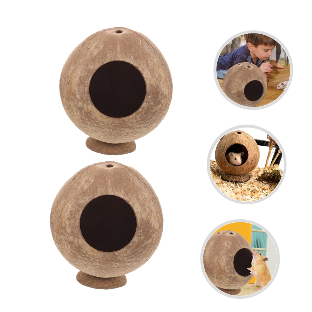 ABOOFAN 4 Pcs Jouet Nid De Hamster Coquille De Cachette De Cochon d'Inde Mini Cage À Rat Cachette Maison De Hamster Cachette De Cochon d'Inde Cachette De Hamster Maisons Et