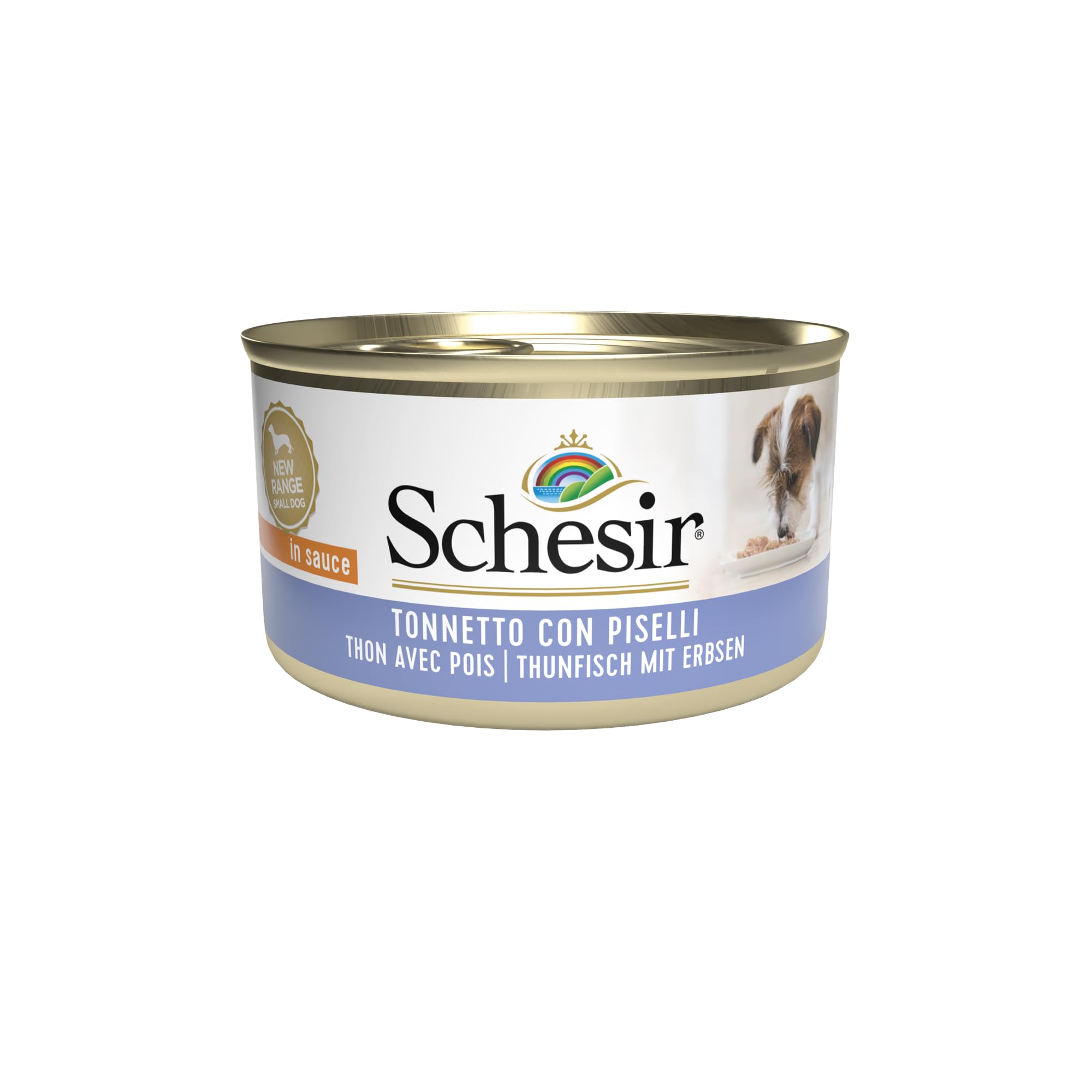 Schesir, Cibo Umido per Cani Adulti con Tonnetto e Piselli, in Morbida Gelatina (24 Lattine da 85g)