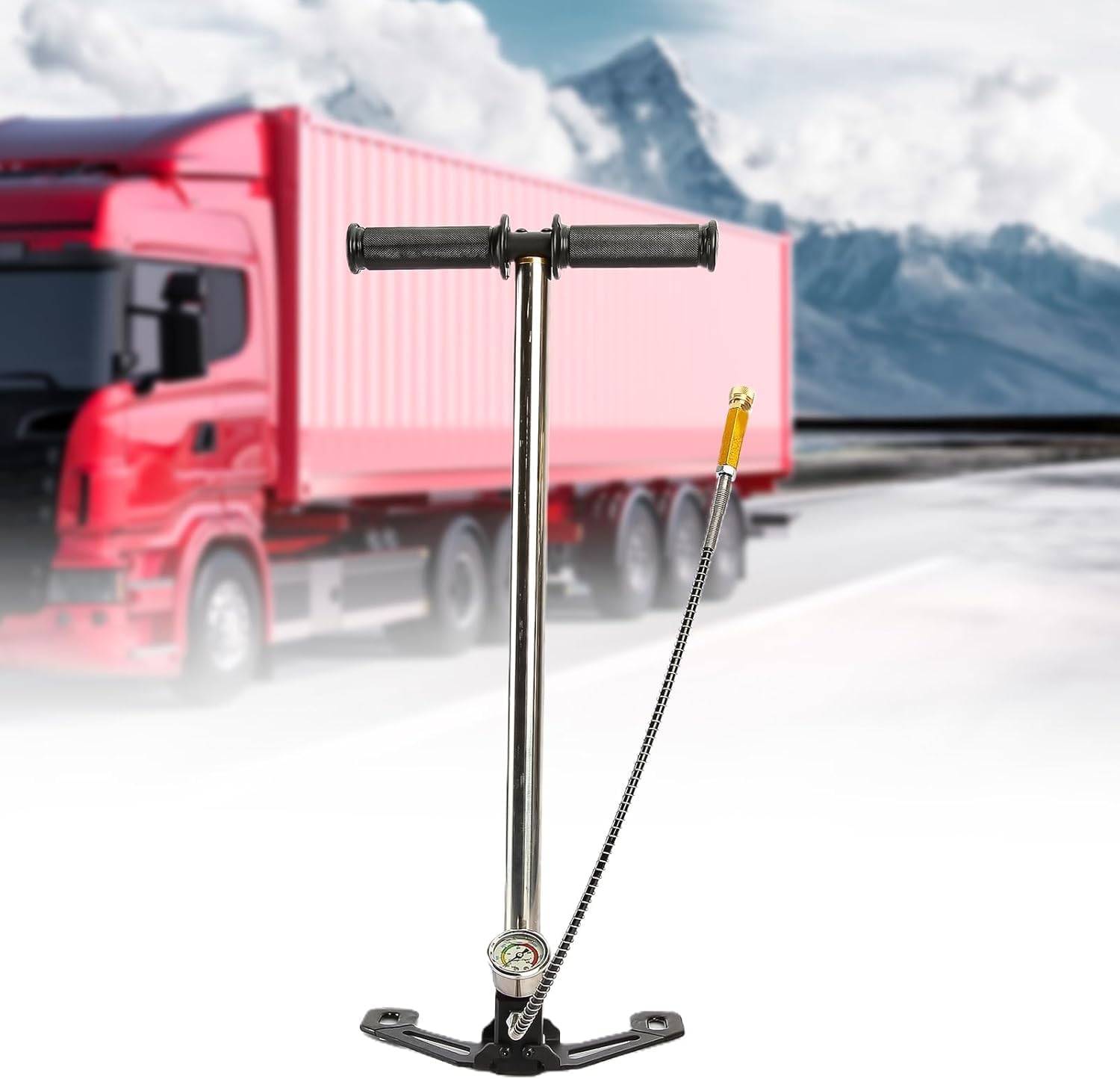 Bomba de Aire PCP de Alta presión de 3 etapas, inflador de Acero Inoxidable con presión máxima de 4500 PSI, Separador de Aceite y Agua Integrado, manómetro con glicerina, Mango ergonómico y