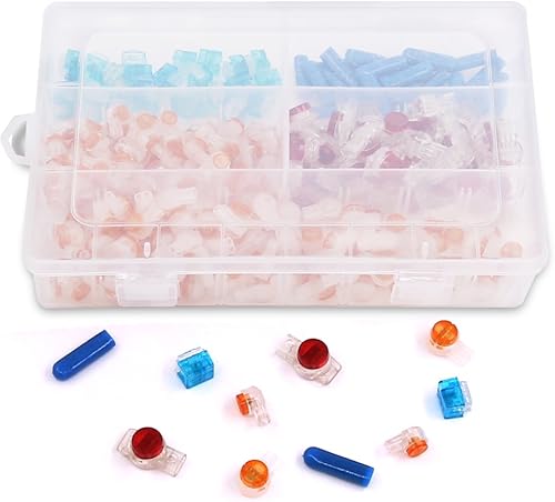 Miniatura 6 de Hilitchi Kit surtido de terminales de crimpado de conector de empalme a tope de cable de teléfono de datos - conector UY/UR/UB/B