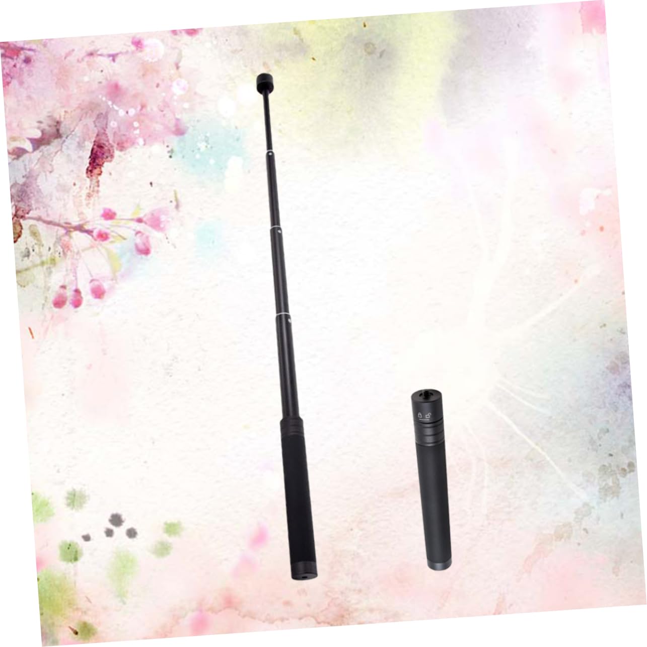 DIYEAH Adjustable Selfie Stick Portable Screw Interface Extension Rod for Daily Use Lightweight Design Black