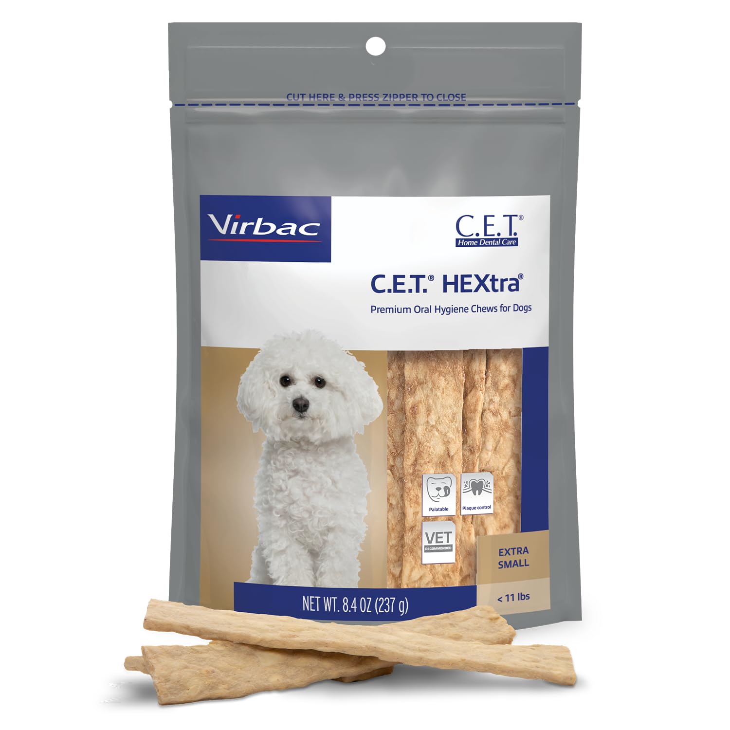 Virbac CET HEXtra Premium Oral Hygeine for Dogs, under 11 lbs(Pack of 1)