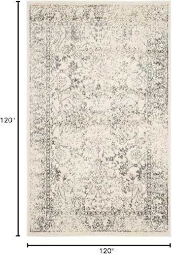 Miniatura 101 de Safavieh colección Adirondack - Alfombra de área, 6 x 9 pies, gris y azul, diseño oriental desgastado, no desprende pelusa, fácil cuidado, ideal