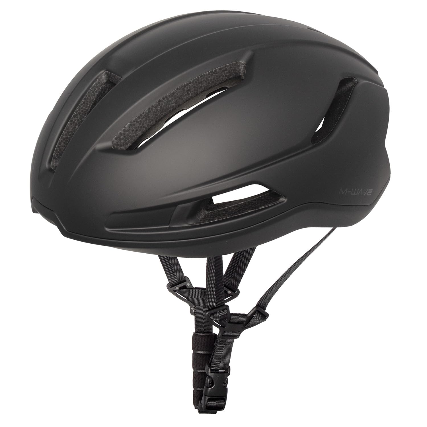 M-Wave - Casco da bici da corsa, design Aero, nero opaco, L (59-63 cm), Flux