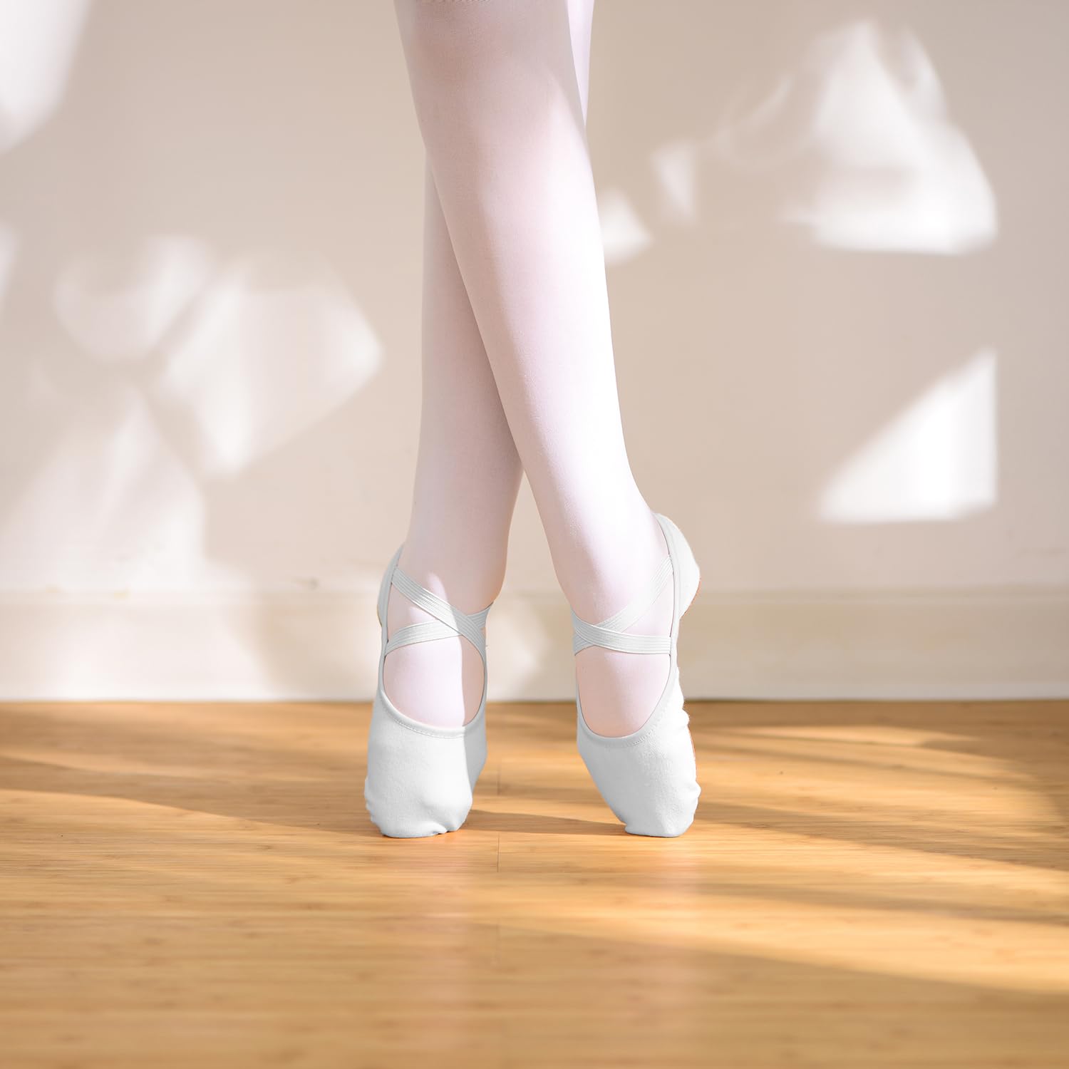 Uniuni Elastische Ballettschuhe mit Geteilte Ledersohle für Kinder und Erwachsene