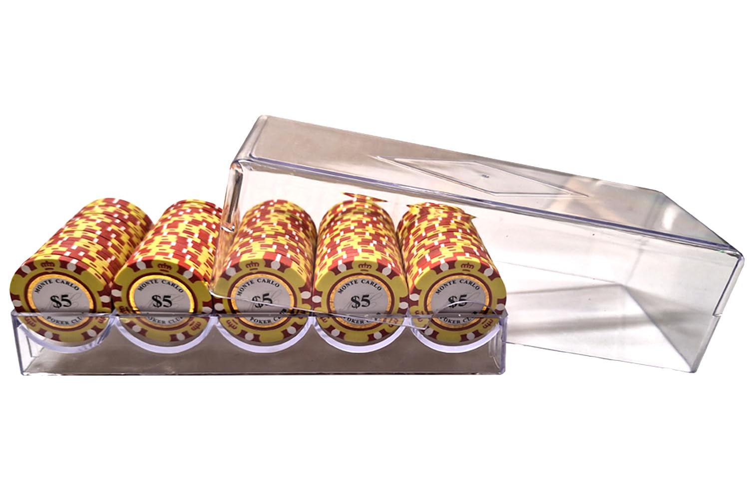Poker - Poker Bac Valeur 5 - Jeu de Poker - Jetons de Poker - Jetons de Poker - Poker Set - Casino - Jetons de Casino - Fiches avec Valeur Cave & Garden