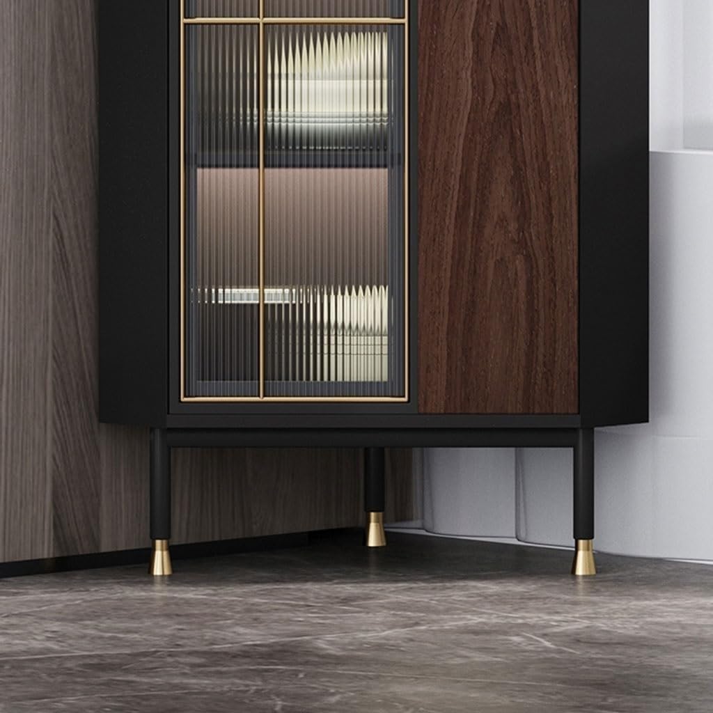 Wine Rack Cabinet Corner Living Room Triangle Glass Storage Locker Rack(H108cm)