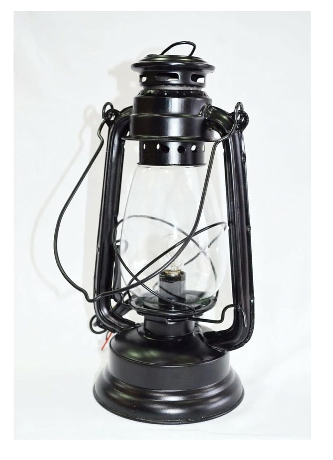 Decoroid Vintage Style Iron Matte Black Electric Lantern with Bulb for Lighting and Decorations, Table Centrepiece, Study Lamp, Dining Decor - 1Piece-image-31
