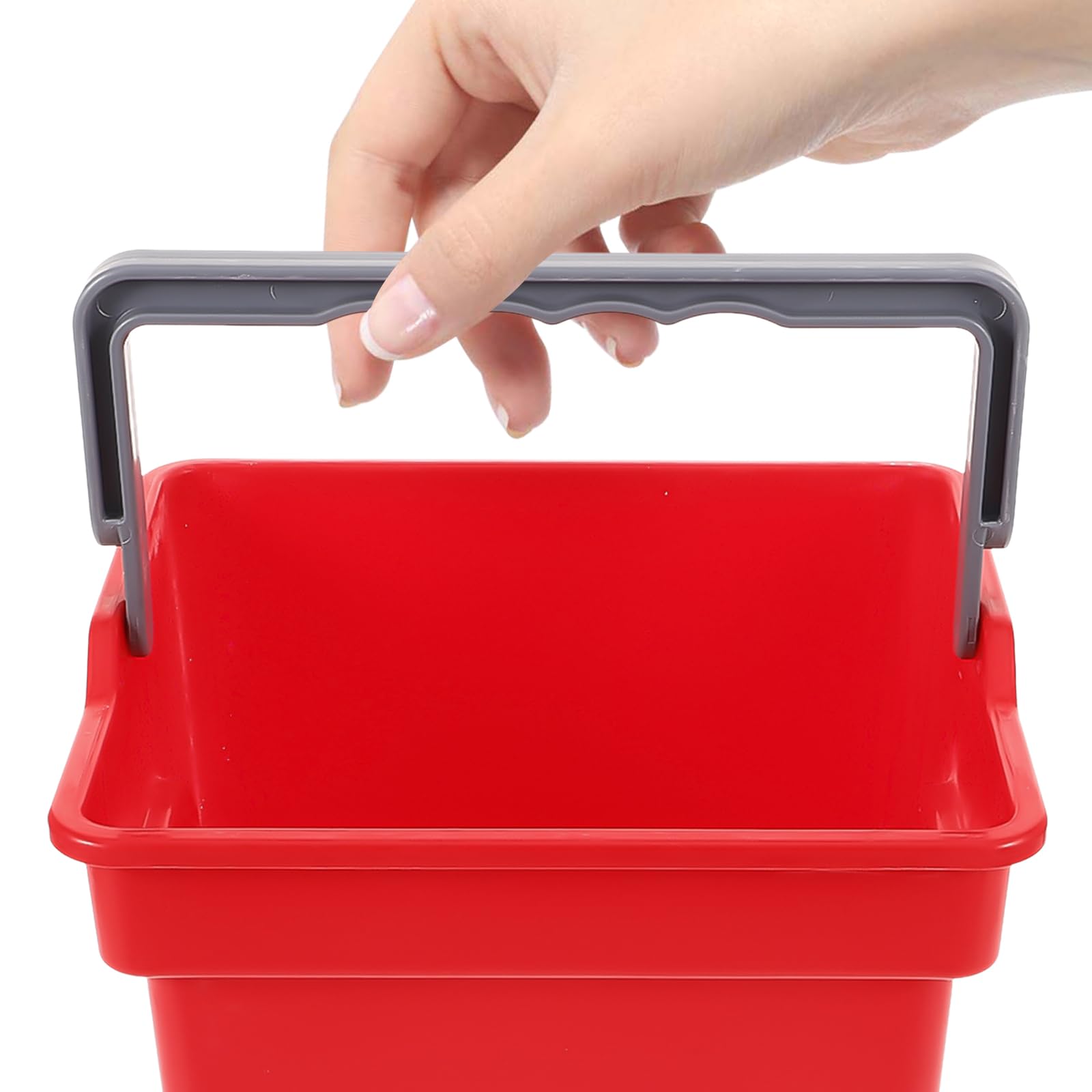 Cubo de limpieza cuadrado con asa, estructura de plástico de 4 litros, ideal para el hogar, oficina, escuela y uso comercial, herramienta de limpieza versátil