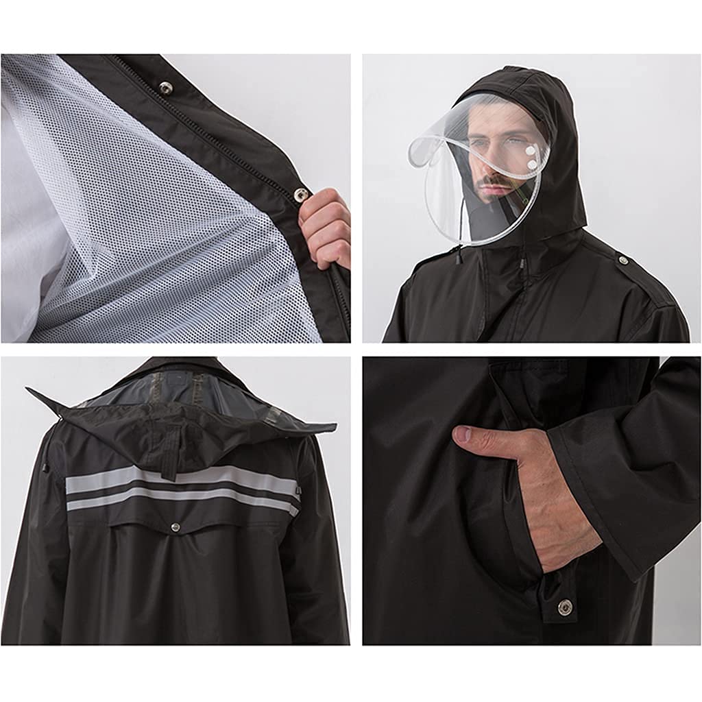 Poncho Impermeabile Lungo Antipioggia Cappotto Antipioggia Riutilizzabile Giacca Antipioggia Traspirante da Trekking con Cappuccio Abbigliamento Antipioggia per Adulti Unisex (o Pantaloni) (