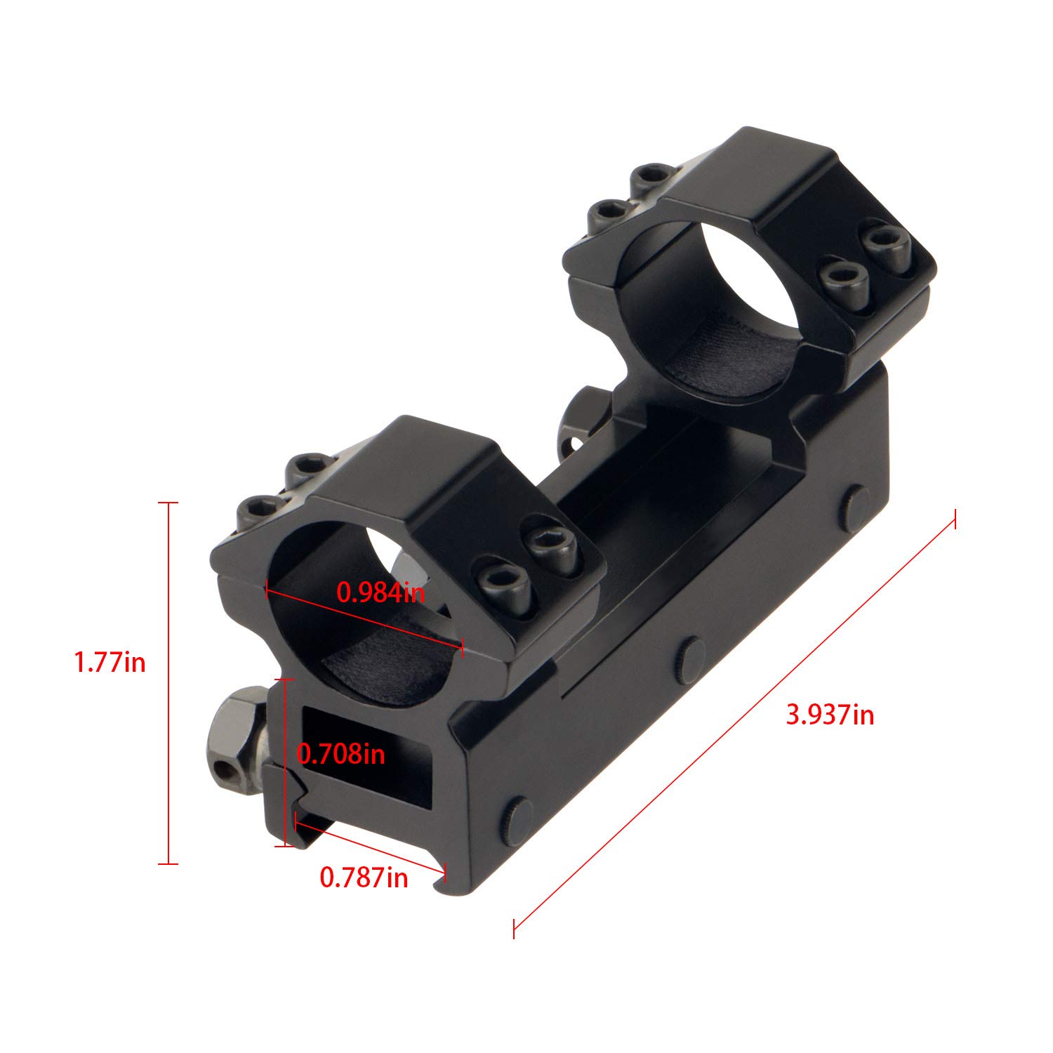 Anneaux De Visée Ultra-résistants 25,4 Mm / 30 Mm – Montage Cantilever Pour Rail Picatinny 20 Mm