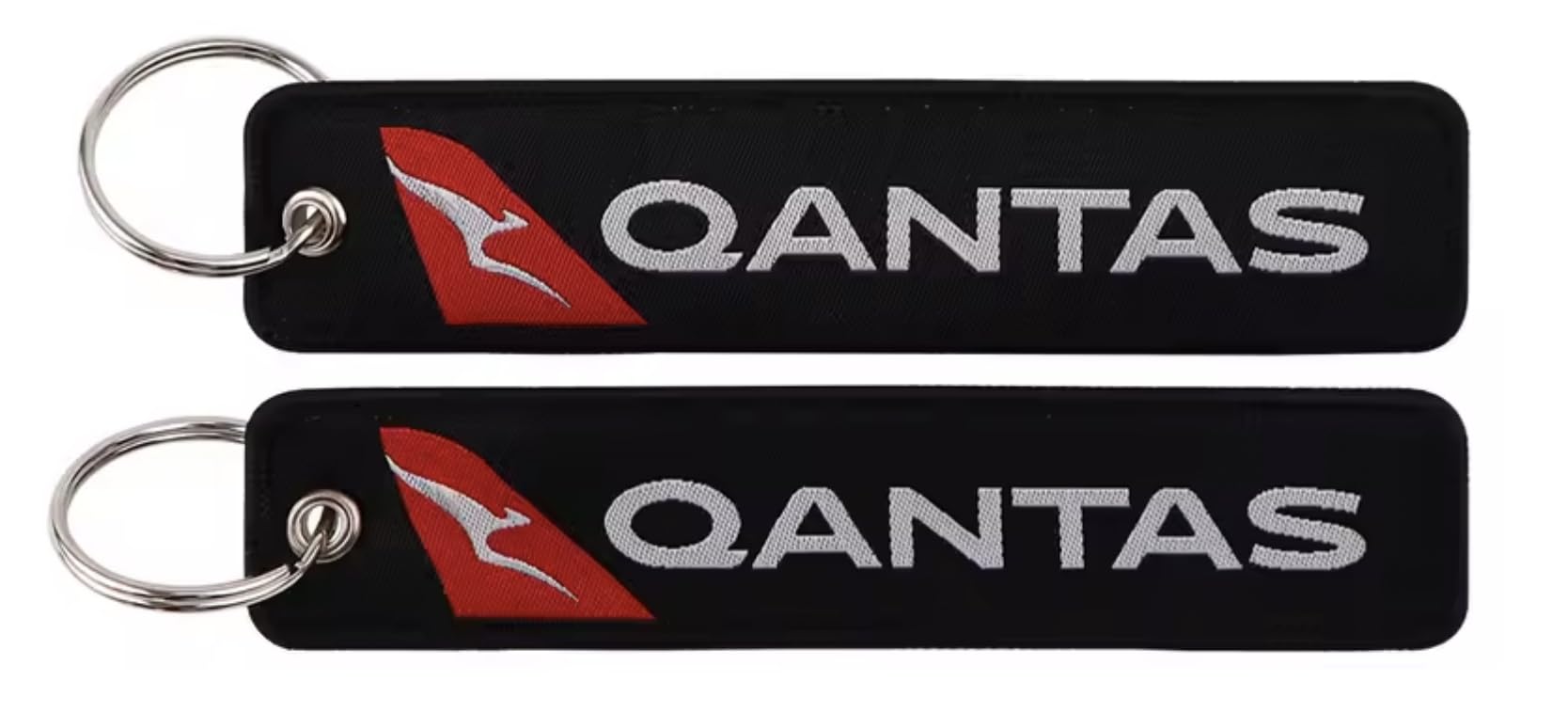 Pinstant Unisex Mixed Qantas Airways Australia Australian Airlines Asia Asian Airline Flag Carrier Aircraft Air Airplane Flight Keychain Key Tag Chain Fob Ring, 5.1 X 1.2 Inches