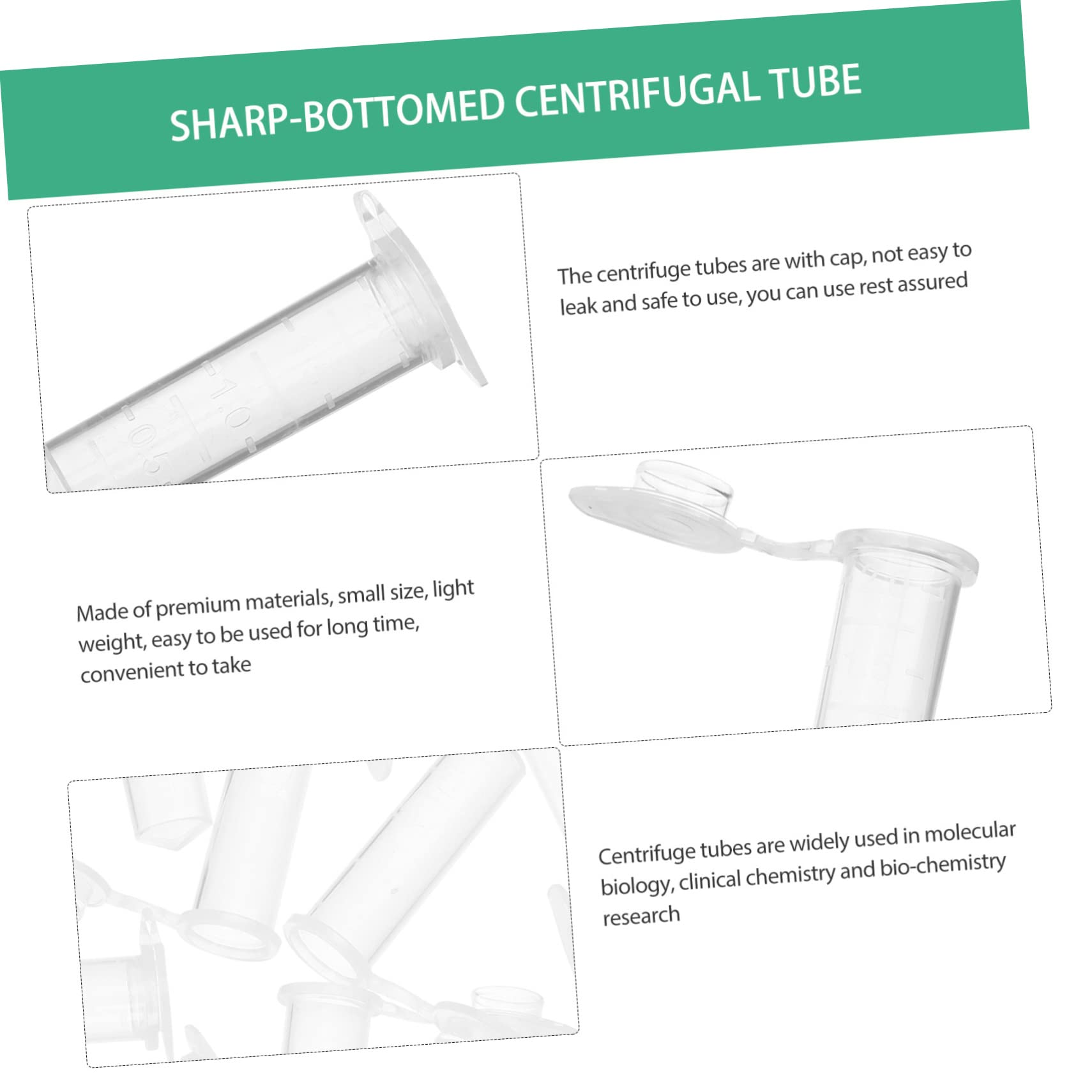 Tubos de Centrífuga de Ciencia 500 Piezas Tubo de Ensayo de Centrífuga de Plástico con Tapa Tubos de Ensayo de Laboratorio Cortos para Almacenamiento de Muestras