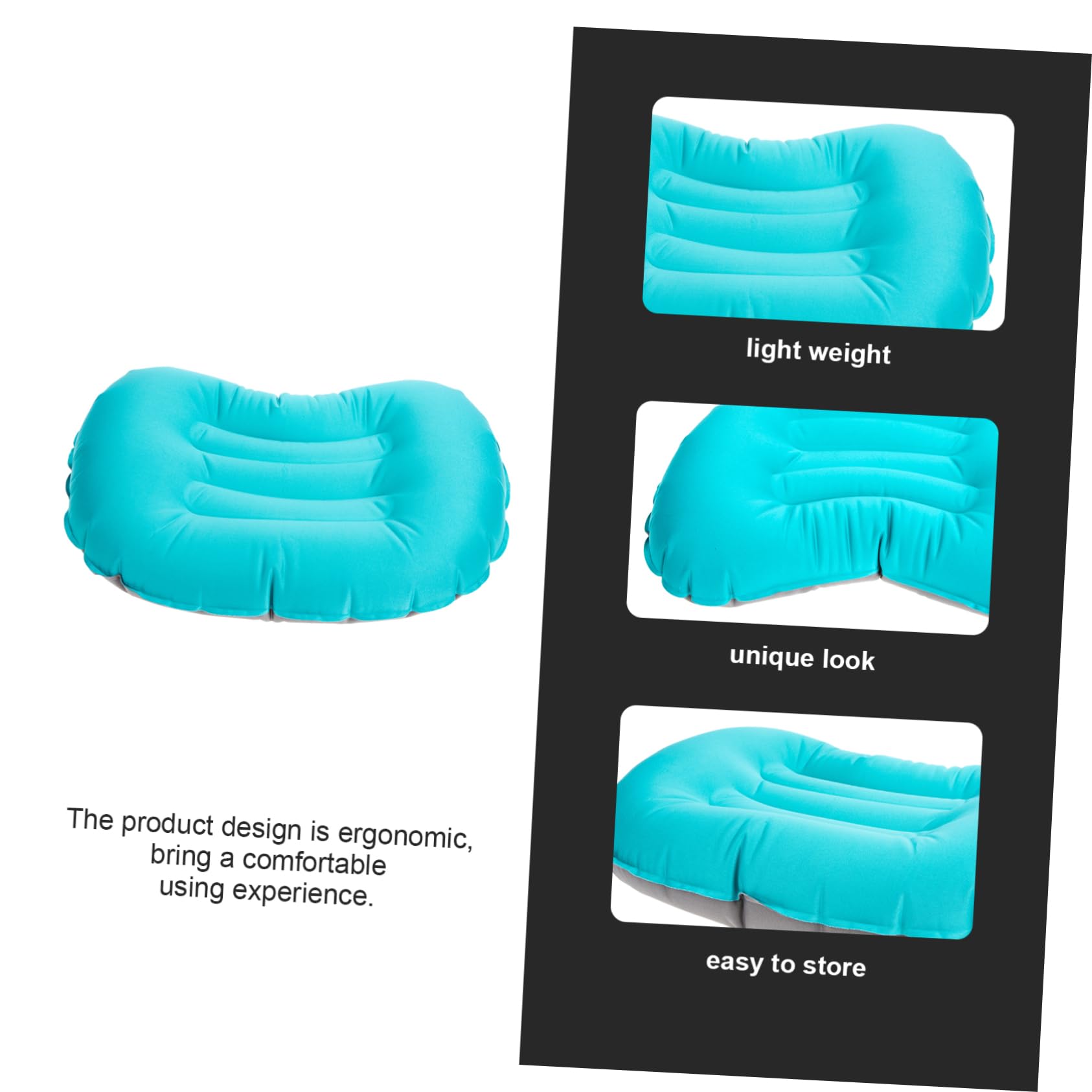 PRETYZOOM Inflatable Pillow for Office Napping Camping Thickened Travel Cushion Ergonomic Design for Neck Support Lightweight Portable for Outdoor Use