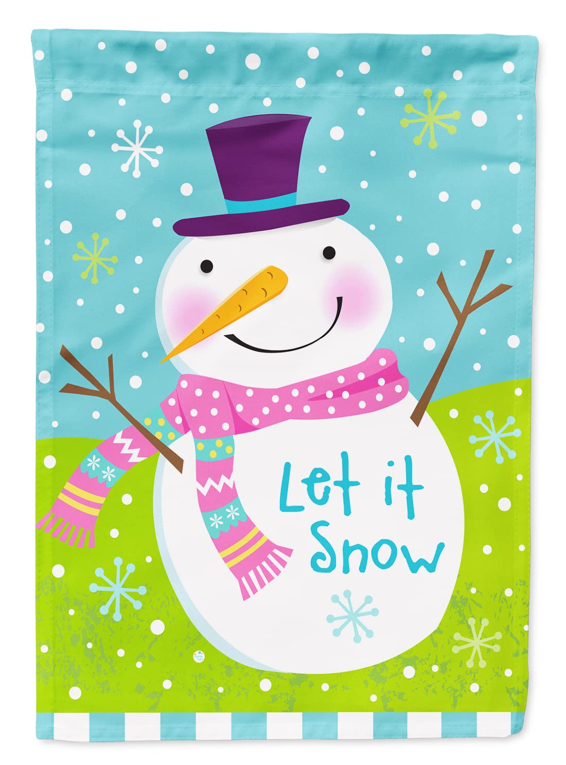 Tesori D'arte Caroline Stampa In Alluminio Let It Snow - Pupazzo Di Neve, 15x15 Cm, Per Interni/esterni, Made In USA