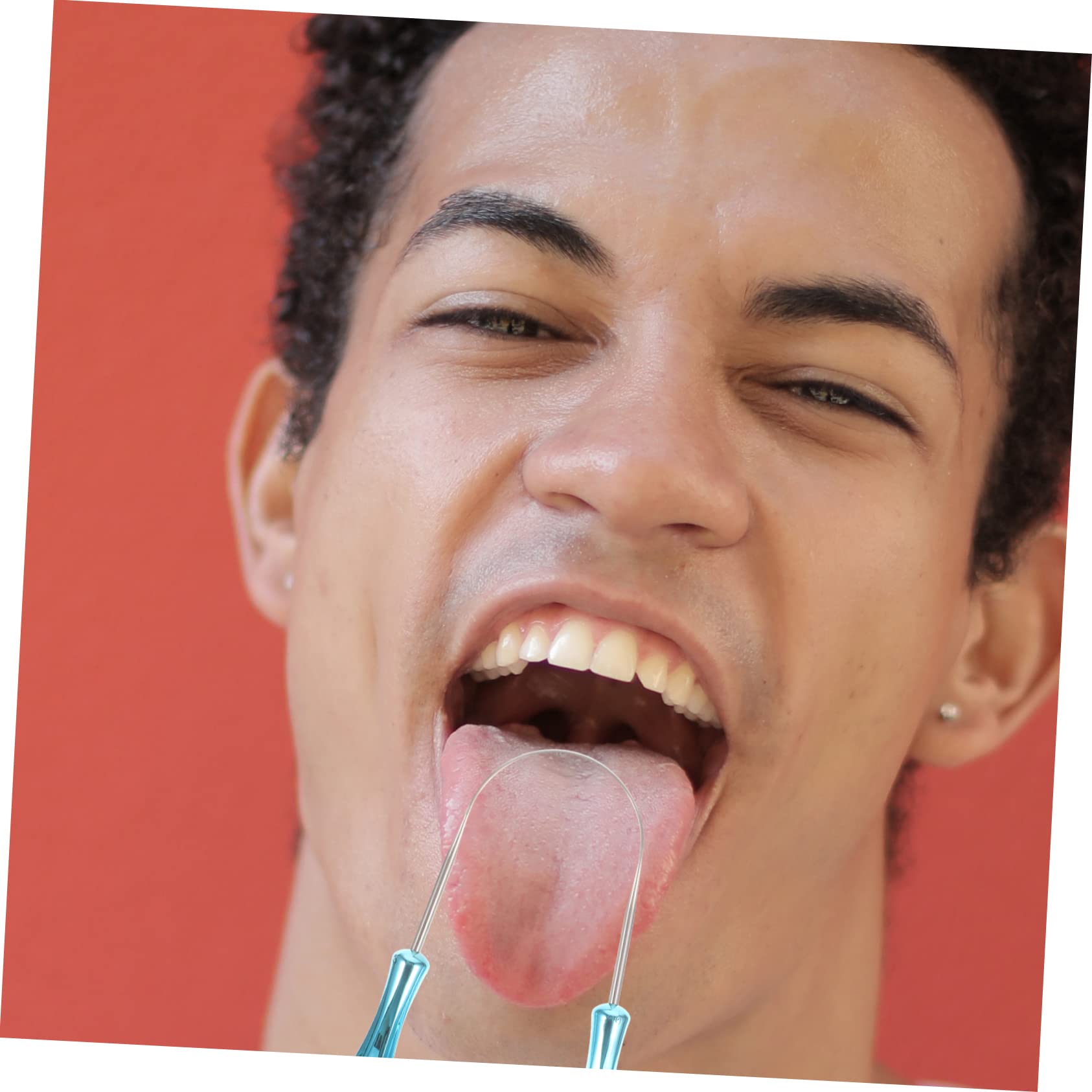 Angoily 10pezzi Raschietti Per Lingua Acciaio Inossidabile U-shaped Strumenti Per Pulizia Linguale Rimozione Alitosi e Igiene Orale Confezione Da Opp