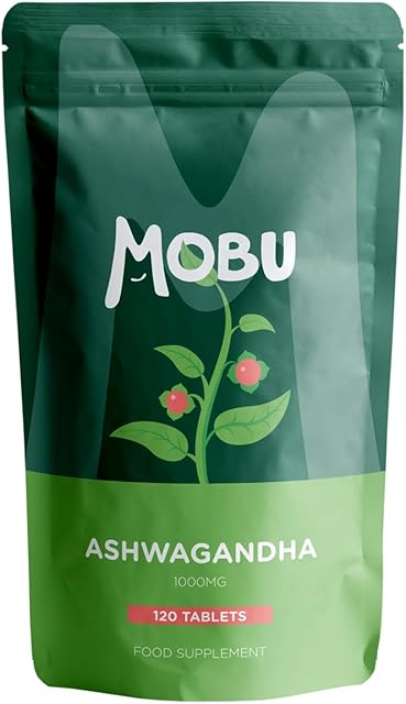 Ashwagandha 1000mg 120 Tablets | Anxiety Tablets & Stress Support | Ayurvedic | GMP Approved | Vegan | Letterbox Friendly | MOBU UK