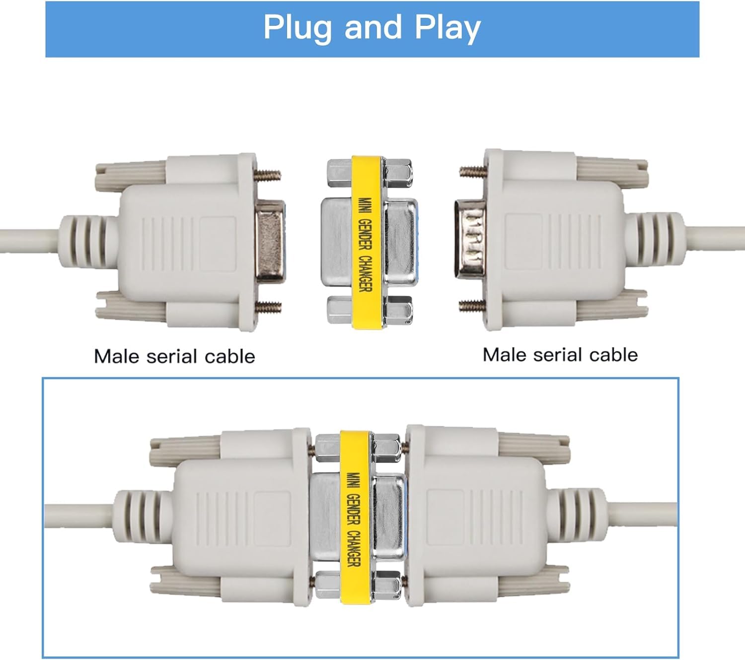 Connecteur Adaptateur DB9 Femelle à Femelle RS232 9 Broches