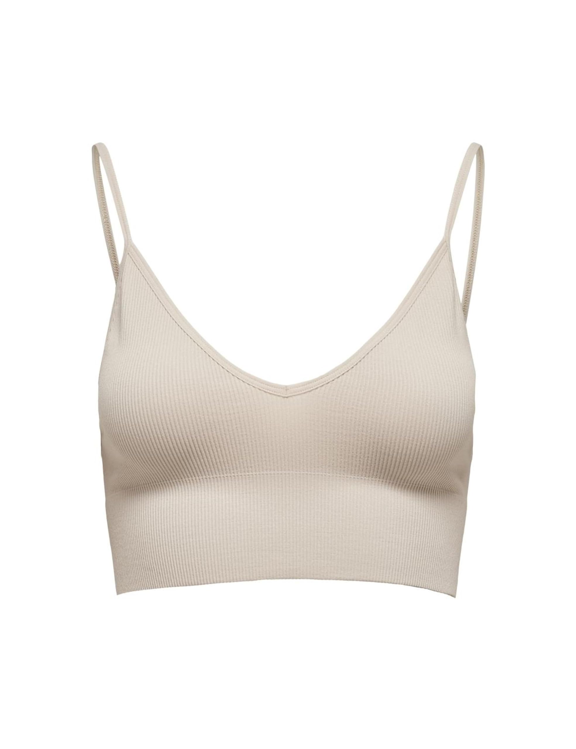 Only Women's Beige Underwear Onlvicky Rib Top Noos