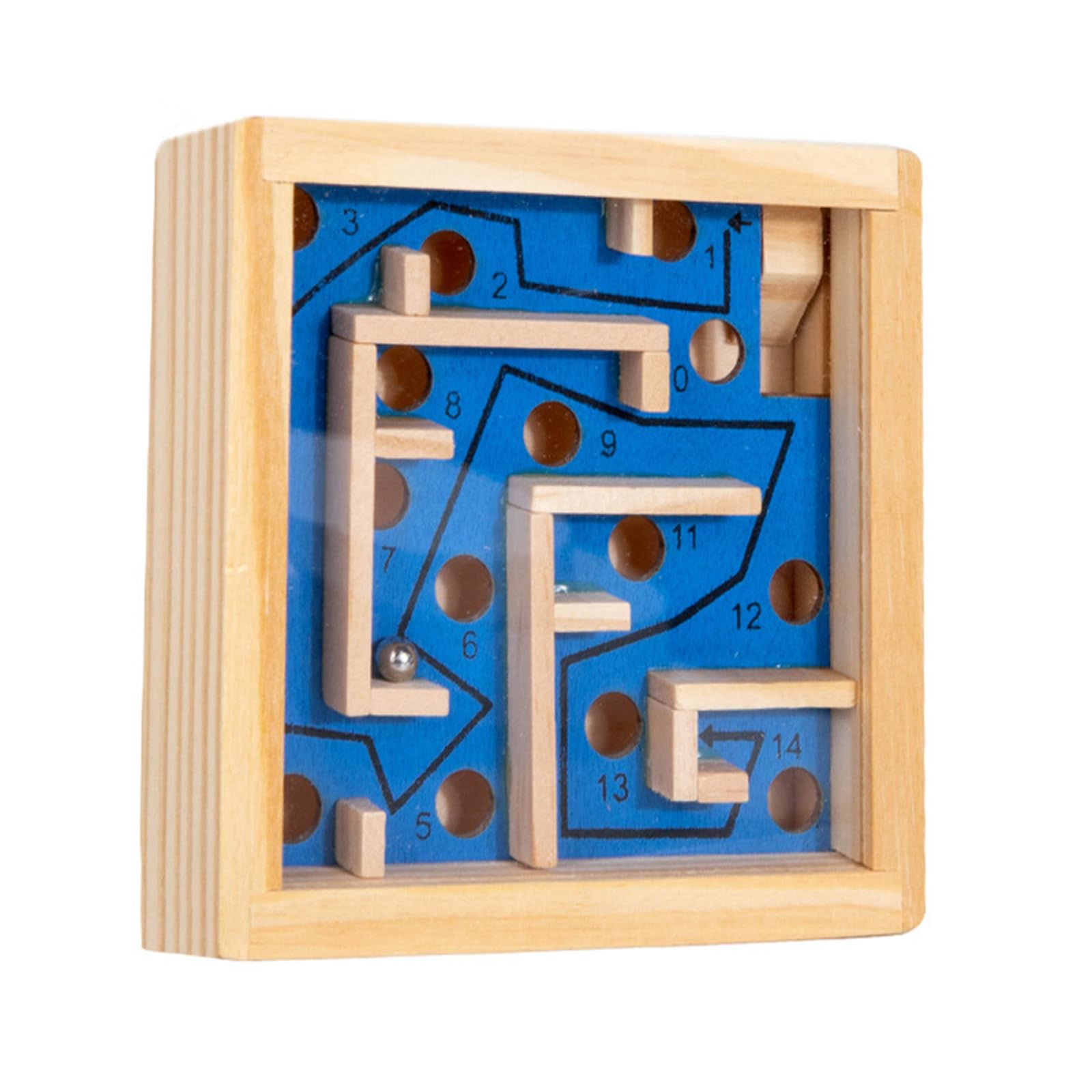 yanzunlrn Interactive Wooden Puzzle with Marble Challenge Develops Problem Solving & Spatial Thinking Wooden Maze Balance Board Game