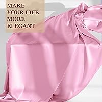 Vista 2 de Tela de satén rosa de 60 pulgadas por 2 yardas, telas Charmeuse sedosas sólidas para decoración de bodas, cubierta de mesa, vestido de bricolaje