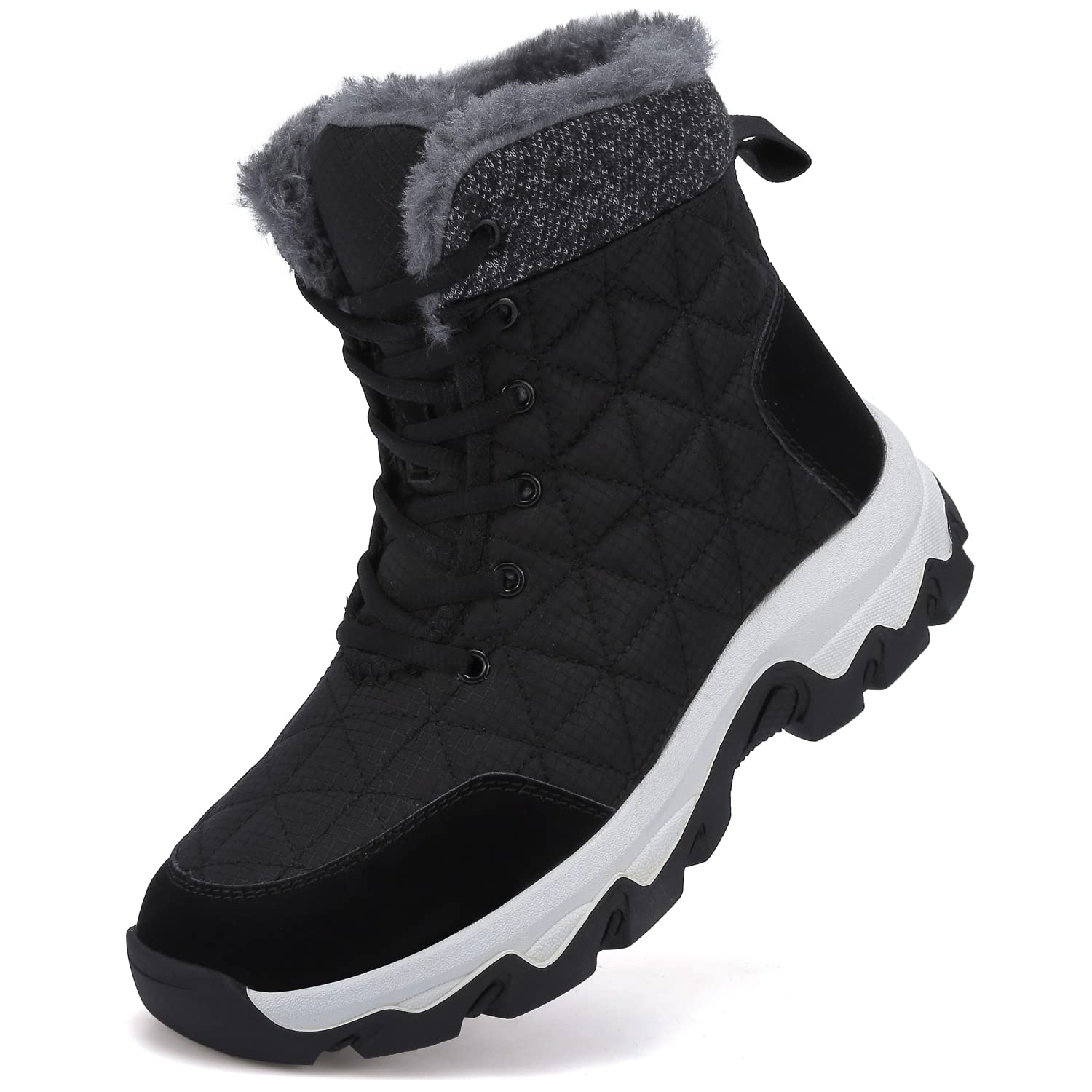 Dhinash Stivali da Neve Donna Stivaletti Uomo Stivali Invernali Impermeabile Stivali da Escursionismo Antiscivolo Caldo Pelliccia Foderati Scarpe da Neve 37-48EU