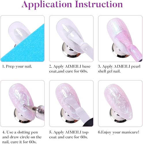 Miniatura 6 de AIMEILI Hema Free Pearl - Esmalte de uñas de gel de perlas brillantes, esmalte de gel de uñas en gel Soak Off U V - (168) 0.3fl oz