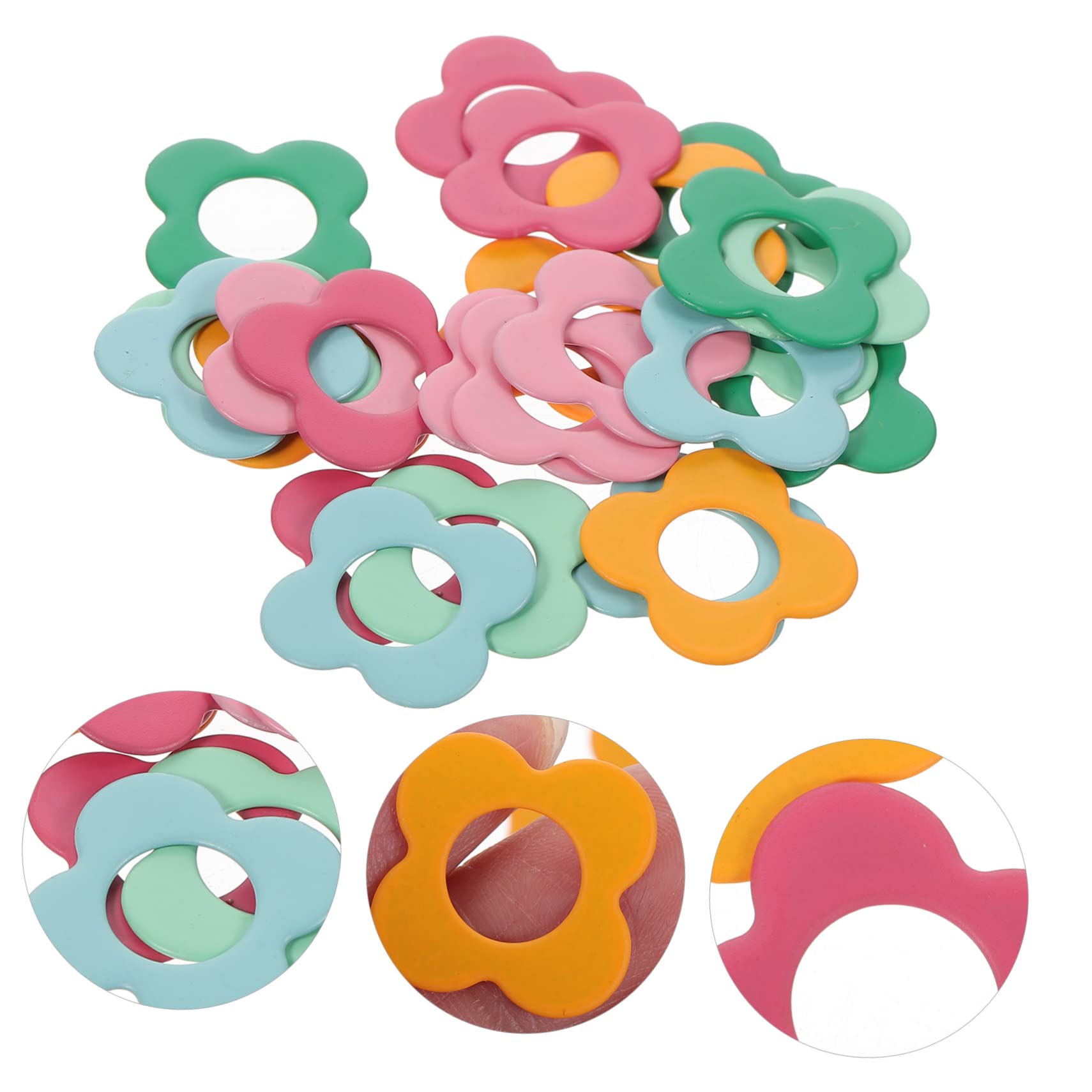 Sewroro Anillos Marcadores De Tejer De Metal Forma De Flor Para Crochet Y Manualidades Ligero Y Duradero Para Proyectos Ganchillo 48 Piezas X 5