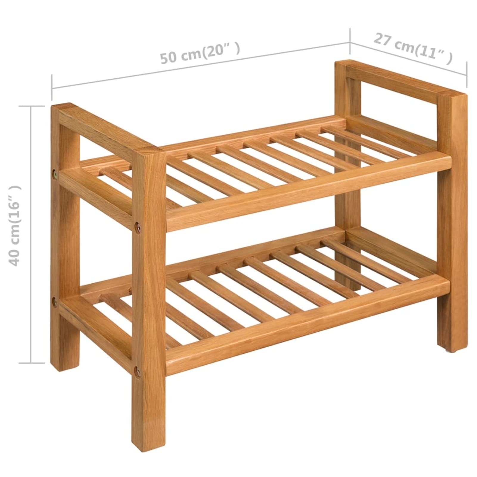 Prodotti per la casa Organizzazione Scarpiera Scarpiera con 2 ripiani 50x27x40 cm Rovere Massiccio