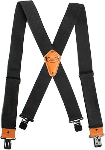 Melo Tough - Tirantes de fuerza industrial para hombre, tirantes parciales elásticos para comerciante, tirantes de 2 pulgadas de ancho