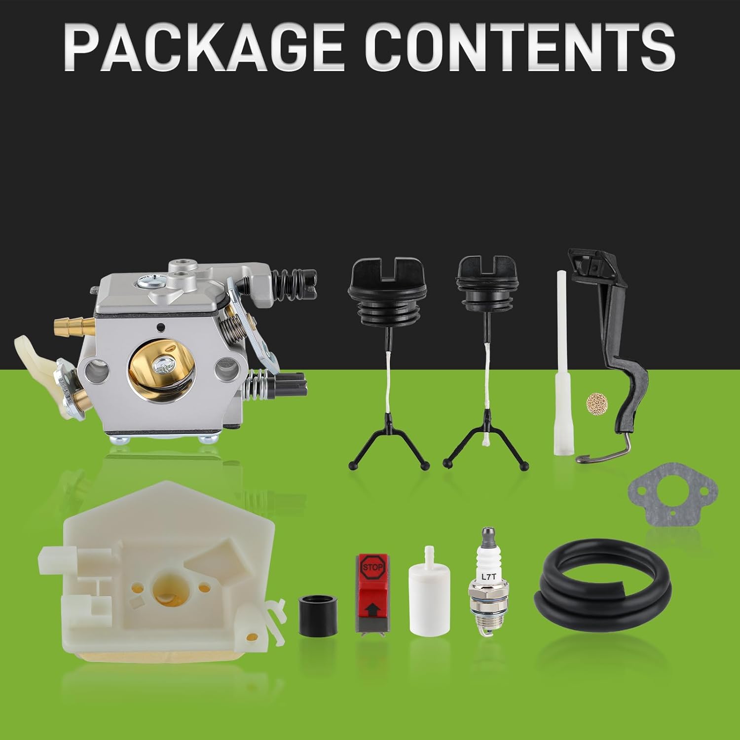 503281504 Carburetor Tune Up Kit WT-170-1 Compatible with Husqvarna 55 51 Rancher Chainsaw WT-170 with Air Filter Fuel Cap Choke Rod Parts