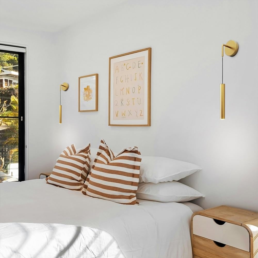Applique da Parete a LED con Tubo Lungo, Lampada Moderna a Sospensione, 12W, apparecchio di Illuminazione per Soggiorno, Camera da Letto, Comodino, corridoio, Cucina, Illuminazione