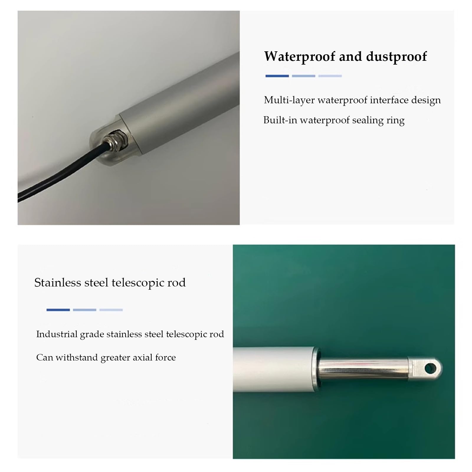 Attuatore Lineare 12V/24V, Pistone Elettrico, Attuatori di Movimento Lineari Multifunzione, Corso 50-800 MM per Armadi, Apriporta, Domotica, Attrezzature Meccaniche(24 V,Stroke 500 mm)