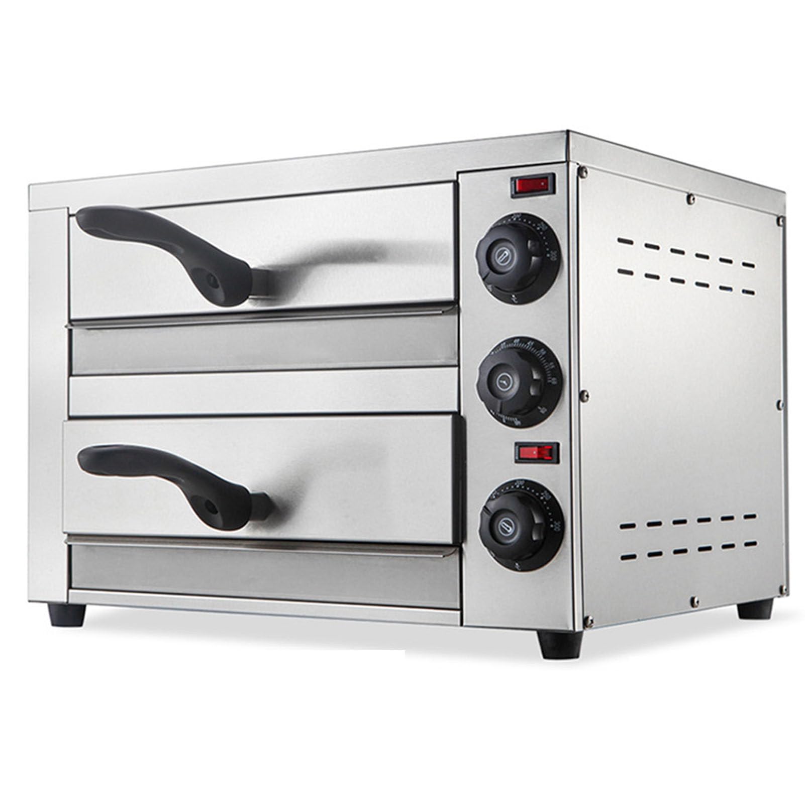 Four À Pizza Électrique Professionnel - Four De Comptoir en Acier Inoxydable De 12 Et 16 Pouces pour La Maison Et Le Restaurant, Idéal pour Les Pizzas, Les Bretzels Et Les Gri，16 Pouces