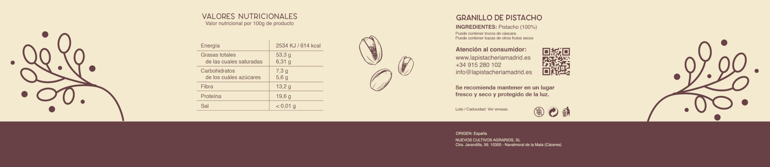 Granillo De Pistacho Ibérico Natural Crudo Gourmet 100% Pistacho Granulado Ideal Repostería Ensaladas Helados Recetas Veganas Decoración Postres Sin Gluten Proteína Saludable Snack (1 Kg)