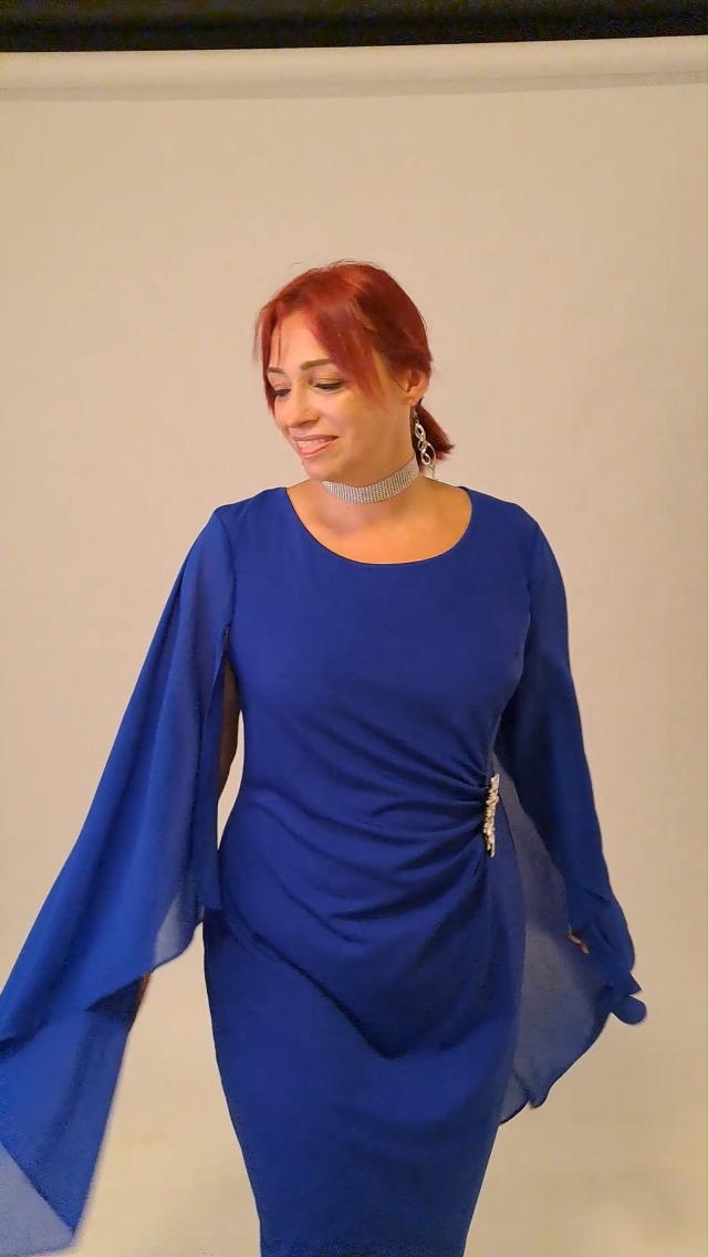 Hanna Nikole Conjunto De Traje De Noche De Gasa Para Mujer, Tallas Grandes, Para Cóctel, Fiesta, Festivo, Elegante, Conjunto De 3 Piezas, Camiseta Y Traje De Pantalón De Cintura Alta, Azul Marino