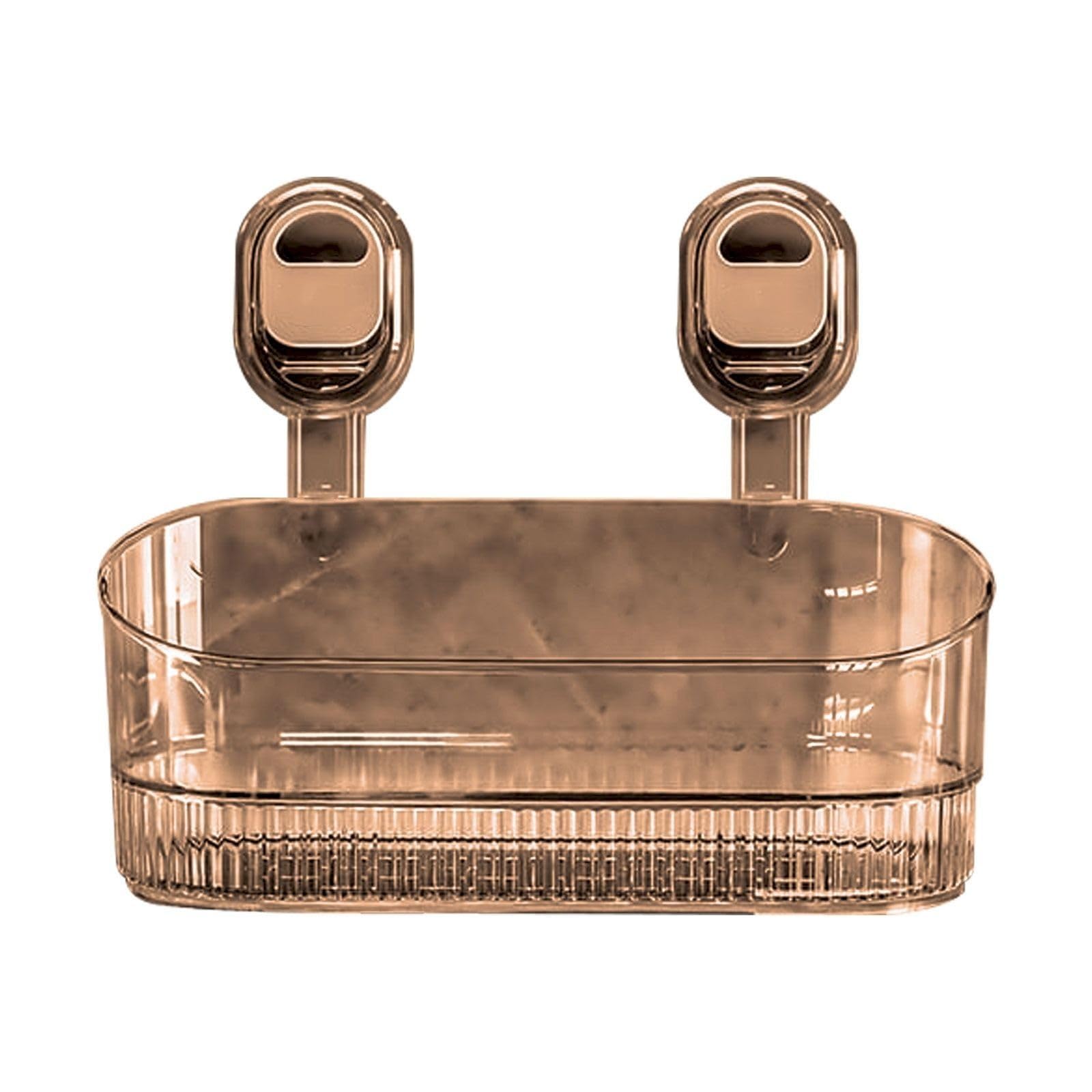 No-Drill Bathroom Suction Storage Box Corrugated Suction Cup Storage Rack Large Capacity Strong Load-Bearing Powerful Suction Storage Box