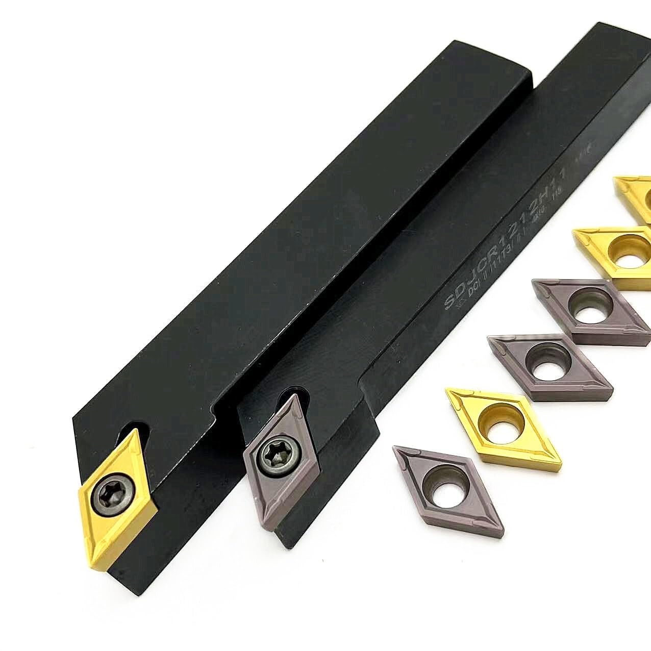 1pcs SDJCR1616H11 Indexable Lathe Turning Tool Lathe Tools Holder with 10pcs DCMT11T304 VP15TF Carbide Insert External Turning Tool