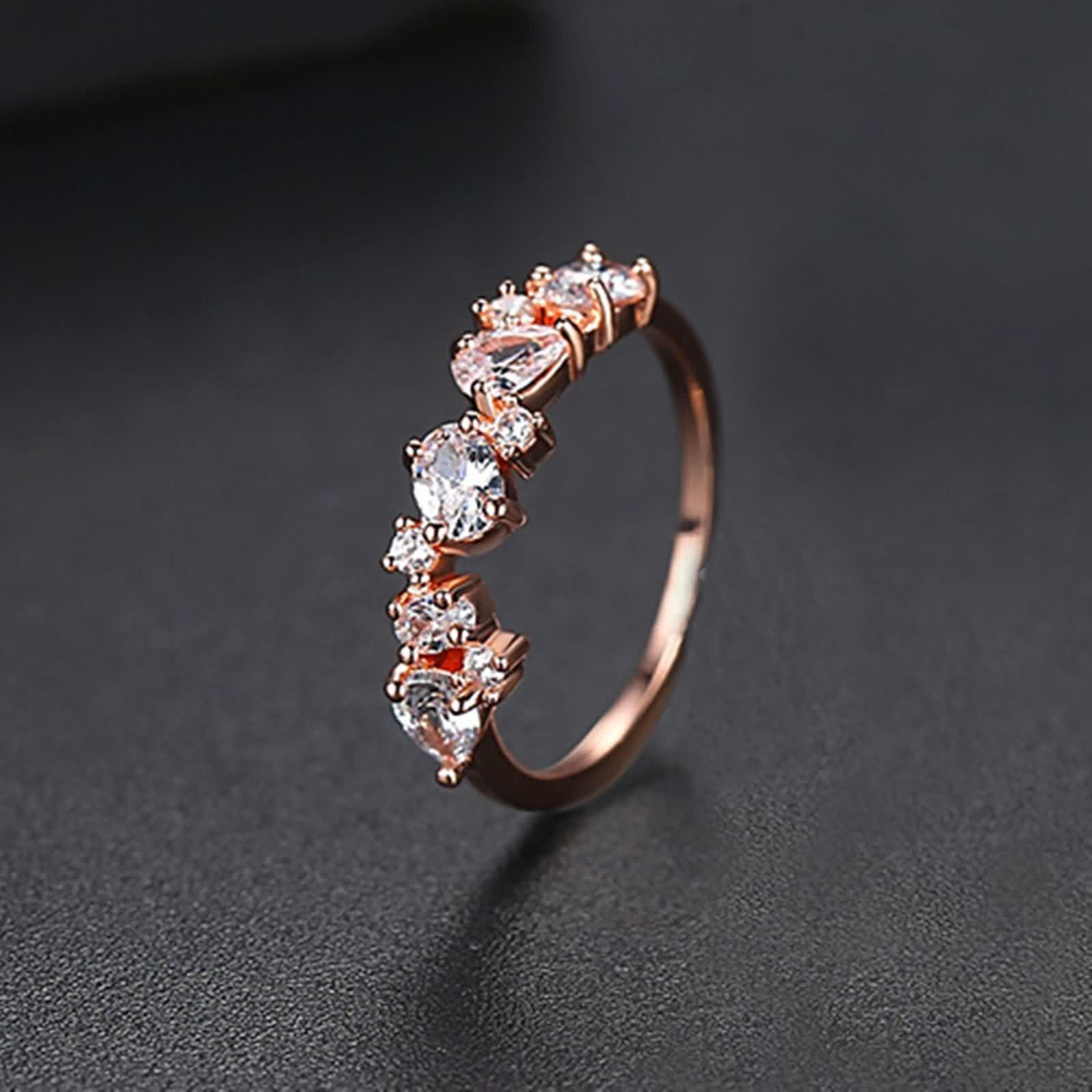Obrączki ślubne z żółtego złota 9K / 14K / 18K, owalne i krople wody z moissanite, obrączki ślubne zaręczyny damskie pierścionki złote
