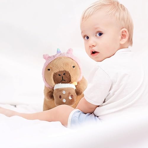 Miniatura 4 de Peluche de unicornio Capybara, bonita almohada de felpa de Capybara Kawaii de unicornio de peluche Aniamls Capybara, juguetes de peluche, regalos