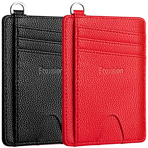 Image of Slim Minimalist Front Pocket Wallet, RFID Blocking Credit Card Holder Wallet with Detachable D-Shackle for Men Women