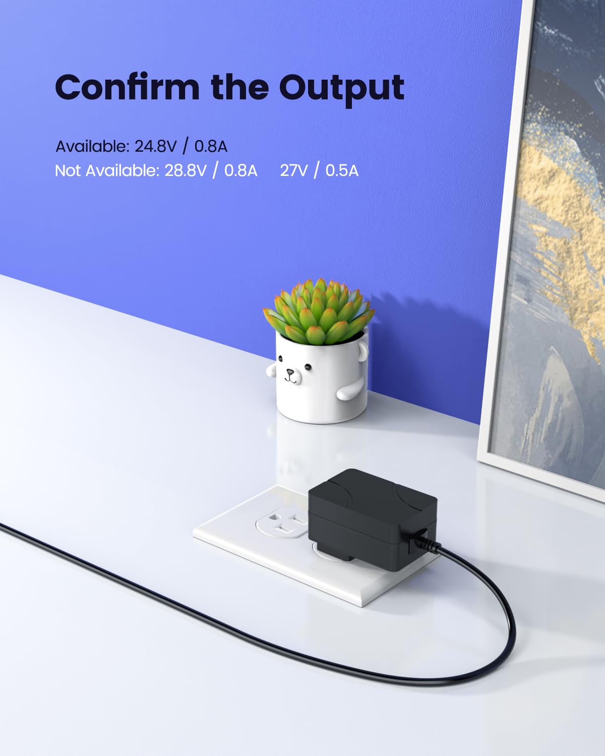 24.8V Cordless Vacuum Charger Compatible with Shark IX141 IX140 IZ140 IZ142 IX142 IZ162H IX160 IZ160 IZ163H IZ362H IZ363H IZ140C UZ145 IZ141C IZ162HC XBCHGX140 XSBT620 Series Power Supply Adapter Cord