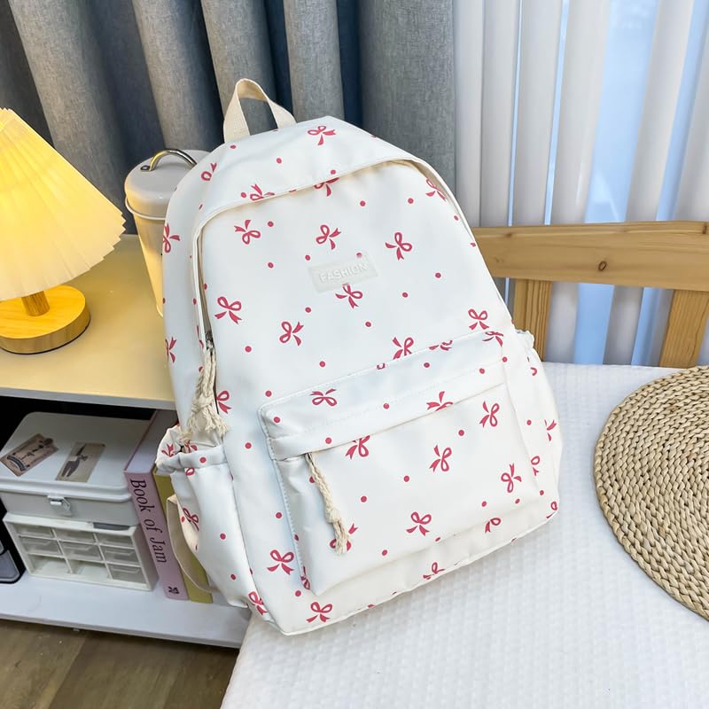 Women Backpack Floral Print Versatile Rucksack Large Capacity Bowknot Backpack Outdoor Camping Picnic Bag4