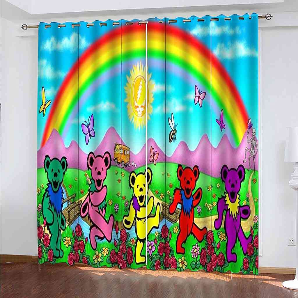 Rideaux occultants 3D ours pour chambre d'enfant | 140x160 cm