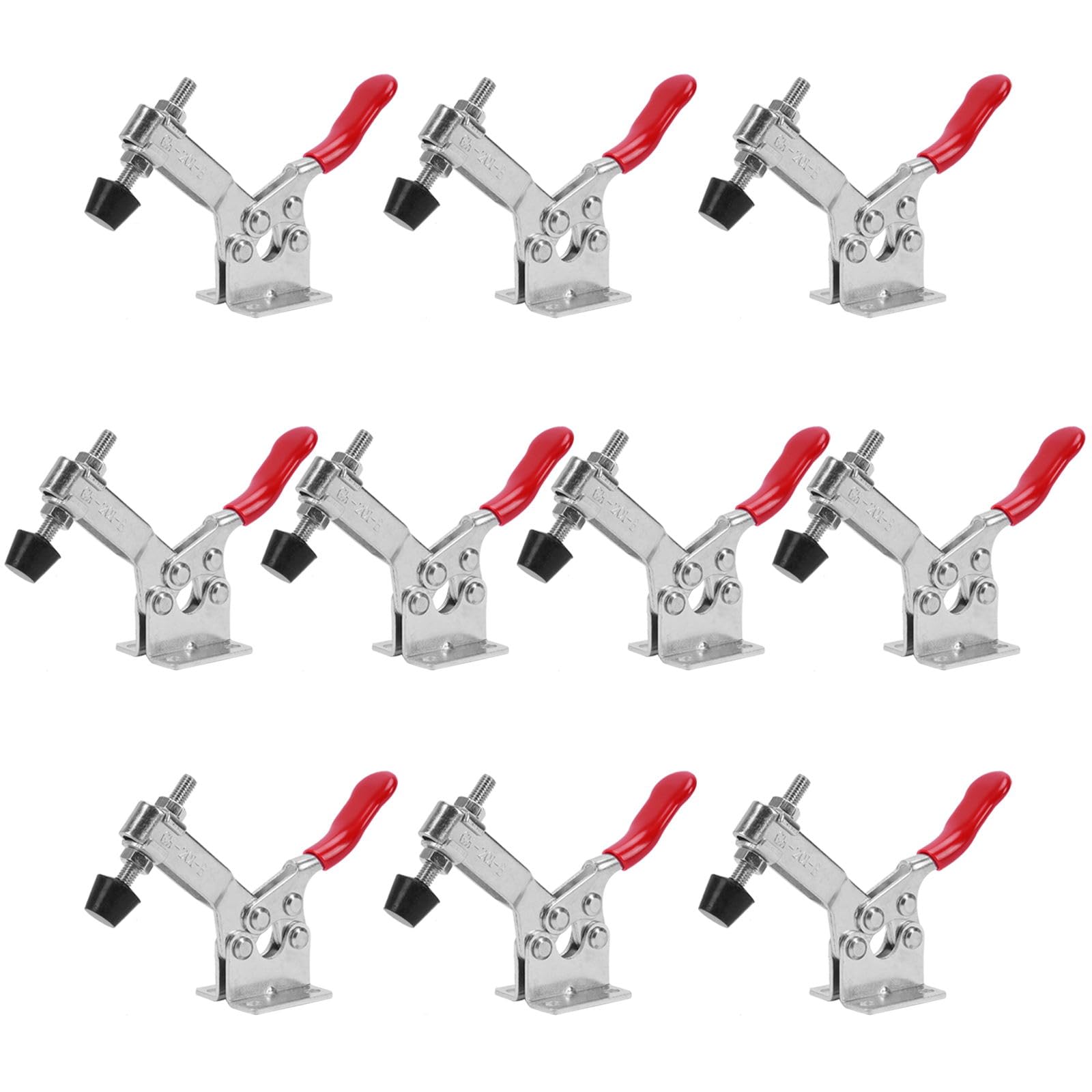 10pcs Toggle Clamps 201B, Holding Capacity 100kg/220lb, Vertical Toggle Clamp Adjustable Toggles Clamps Heavy Duty, Hand Tool Toggles Clamp for Machine Operation Woodworking Welding, GH-201B