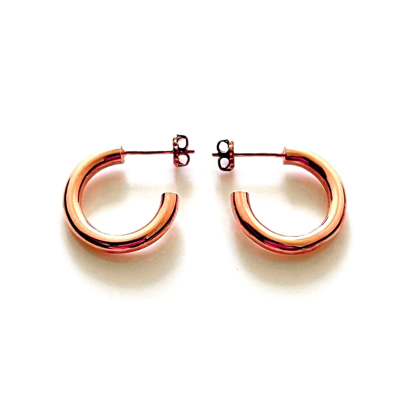 Aros de 20 mm de oro rosa el regalo ideal de plata de ley 7