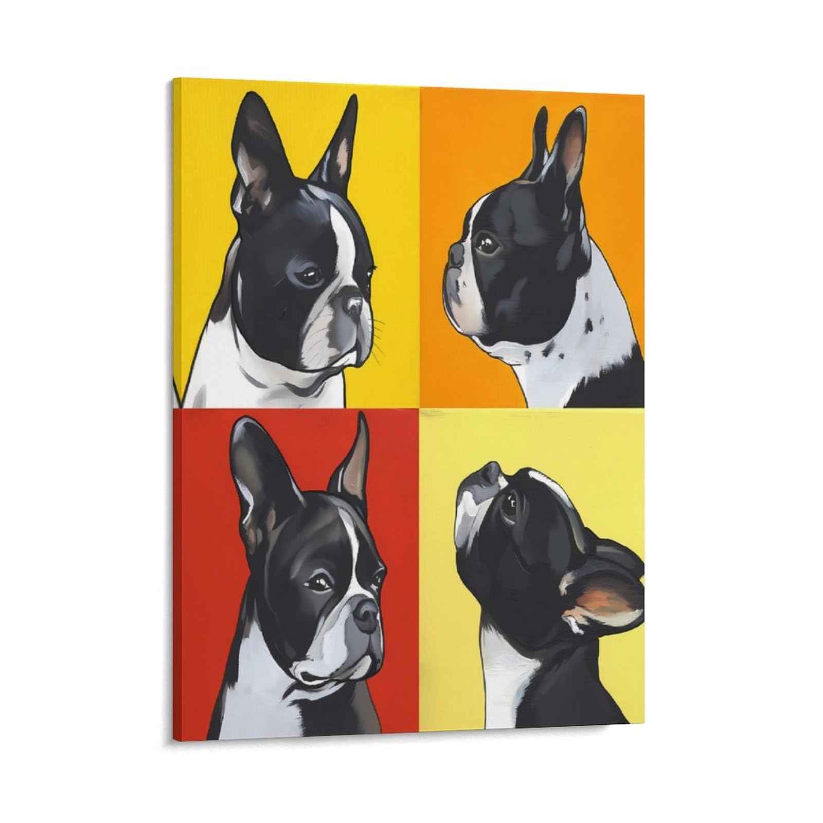 Amazon.co.jp: ボストンテリア 油彩 油絵 犬柄 キャンバス絵画 アート